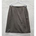 A Liz Claiborne Skirt Women 16 Brown Rayon Blend Back Slit Kneelength