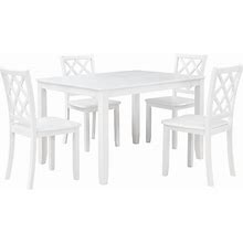 New Classic Furniture Trellis White 5Pc Dining Room Set
