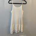 Oddy Dresses | White Knit Dress With Lace Trim Hem Size 2Xl | Color: White | Size: 2X
