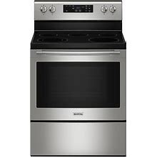 Maytag - 5.3 Cu. Ft. Freestanding Electric Range With Steam Clean - Stainless Steel