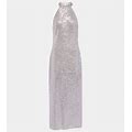 Rixo, Zuri Sequined Halterneck Maxi Dress, Women, Purple, XXS, Dresses, Materialmix