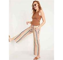 OLD NAVY High-Waisted Stripe Linen-Blend Wide-Leg Pants Women SIZE XL TALL NWT