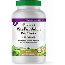 Naturvet - Vitapet Adult Daily Vitamins For Dogs - Plus Breath Aid - Provides A Full Spectrum Of Vitamins & Minerals - Enhanced With Omega-6 Fatty Ac