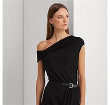 Ralph Lauren Stretch Jersey Off-The-Shoulder Top - Size MP In Black