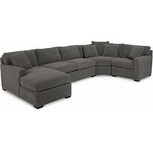 Radley 4-Pc. Fabric Chaise Sectional Sofa With Wedge Piece, Created For Macy's - Heavenly Mocha Grey