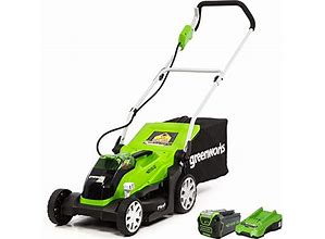 Greenworks 40V 14 Inch Cordless Lawn Mower, 4Ah Battery And Charger Included MO40B410