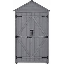 35.4 in. W X 22.4 in. D X 69.3 in. H Outdoor Storage Cabinet In Gray