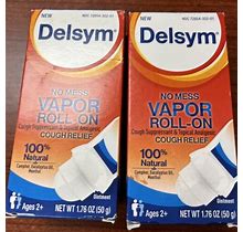 (2)1.76Oz Delsym No Mess Vapor Roll-On Cough Relief & Topical