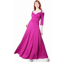 Evanese Women's Elegant Slip On Long Formal Evening Dress With 3/4 Sleeves