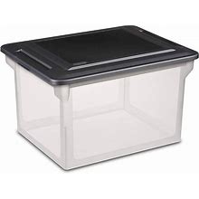 0.8 Qt. Storage Box In Clear With Black Lid (16-Pack)
