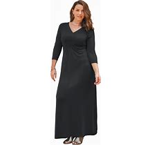 Plus Size Women's Anywear Medallion Maxi Dress By Catherines In Black (Size 2X)