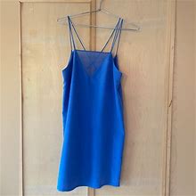 Zara Dresses | Blue Strappy Zara Dress With Transparent Front - Size Small | Color: Blue | Size: S