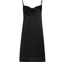 Proenza Schouler Women's Crushed Satin Cowl Neck Midi-Dress - Black - Size 0