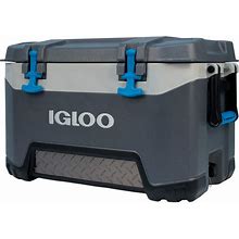 Igloo BMX 52 Quart Cooler With Cool Riser Technology, Fish Ruler, And Tie-Down Points - 16.34 Pounds - Carbonite Gray And Blue