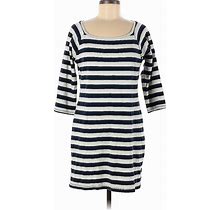 Old Navy Casual Dress - Shift: Blue Stripes Dresses - Women's Size Medium