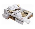 Monica Multifunctional Smart Bed | Futuristic Furniture Wood & /Upholstered/Faux Leather/Genuine Leather | 46 H X 87.5 W X 94 D In | Wayfair
