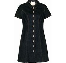 CHANEL Pre-Owned - 1990S Button-Up Denim Minidress - Women - Cotton - 36 - Blue