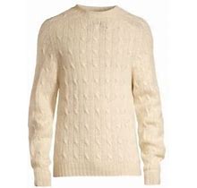 Drake's Men's Shetland Wool Cable-Knit Sweater - Cream - Size Medium