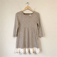 Umgee Dresses | Umgee Knit Crew Neck Shift Tunic Mini Dress | Color: Brown/Tan | Size: M
