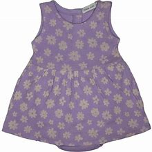 Little Mish | Baby 2X2 Rib Bodysuit Dress, Lilac Daisy (Purple, Size 6M) | Maisonette