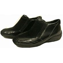 Rieker Women's Black Leather/Suede Double Zip Front Slip-On Booties,