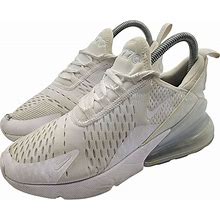 Nike Air Max 270 Womens 6.5 White Metallic Silver Running Shoes