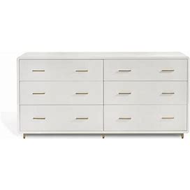 Interlude Calypso 6 - Drawer Accent Chest - Dressers & Chests In White/Brown | Size 35.0 H X 72.0 W X 18.0 D In | ILH10480_86408187 | Perigold