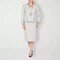 Giovanna Collection 3-Pc. Brocade Skirt Suit-Plus | Gray | Plus 20W | Suits Skirt Suits | Embellished|Lace Trim|Lined | Easter Fashion