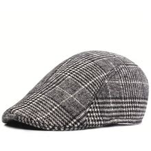 Plaid Beret For Men And Women - Autumn Winter Herringbone Newsboy Hat, Newsboy Gray,Handpicked,Temu
