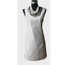 Women's Ellavie Dress Sz 10 Sheath Beige Beaded Lace Cotton M