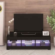 Led TV Stand For Up To 60 Inch TV Modern Entertainment Center With Open Shelf TV Stand Console Table For Living Room,Bedroom