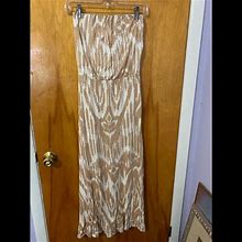Velvet By Graham & Spencer Dresses | Strapless Dress By Velvet For Calypso St Barth | Color: Tan/White | Size: Petite