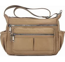 Chinllo Women Nylon Purse Multi Pockets Crossbody Bag, Roomy Shoulder Handbags Handle Strap Tote Satchel