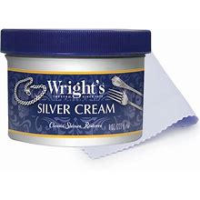 Wright's Silver Cleaner And Polish Cream - 8 Ounce With Polishing Cloth - Ammonia-Free - Gently Clean And Remove Tarnish Without Scratching