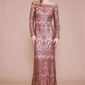 Tadashi Shoji Dresses | Tadashi Lace Evening Gown Mauve/Rose Nwt | Color: Pink | Size: 16