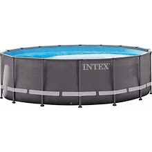 Intex Ultra Frame Pool Set With Cartridge Filter Pump, 16 X 48, Gray