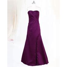 Dark Purple Strapless Bridesmaid Dresses Long,Plum Eggplant Bridesmaid