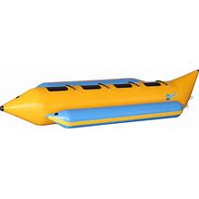 Serenelife Person Inflatable Banana Boat, Includes Storage Bag, Foot Pump, And Repair Kit, Tough And Thick, Reinforced Seats And Foot Areas