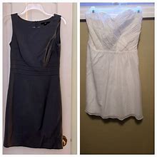 Express Dresses | Bundle 2 Dresses Express Heart Shape White Strapless Size 8, H&M Gray Size 6 | Color: White | Size: 8