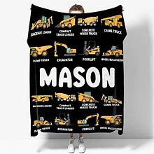 Truck Custom Blanket For Kids Truck Car Blanket With Name Black Personalized Gift Flannel Throw Blanket For Couch Bedding S 4050 in For Kids/Child