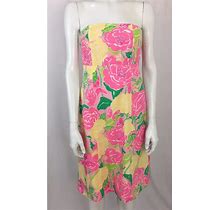 Lilly Pulitzer Dresses | Lilly Pulitzer Strapless Tie Back Dress Size 2 | Color: Green/Pink | Size: 2