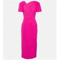 Roland Mouret, Wool And Silk Midi Dress, Women, Pink, US 2, Dresses