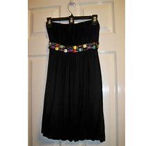 Entro Black Strapless Bubble Mini Polyester Dress. Size Jr S.
