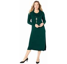 Catherines Women's Plus Size Cashmiracle Cowl Neck Pullover Sweater Dress