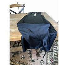 NWT Eileen Fisher Black Washed Silk/Organic Cotton Round Neck FL Dress Size.S/P