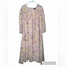 Lane Bryant Dresses | Pink Long Sleeve Flora Dress Lane Bryant Size 22 | Color: Pink | Size: 22