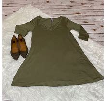 Francesca's Collections Dresses | Alya From Francescas Olive A-Line Dress - Size L | Color: Green | Size: L