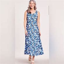 Blair Dresses | Blair Womens Floral Print Womens Sundress Size Large | Color: Blue/White | Size: L
