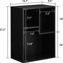 3 Cubes Wood Bookcase 3-Tier Bookshelf Storage Shelf - Black