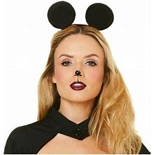 Flocked Iconic Mouse Ears Headband Costume Accessory